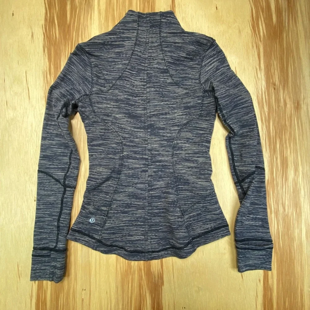 Lululemon Define Jacket Blue Gray Space Dye Full Zip Thumbholes 6-8 No Size Tag!